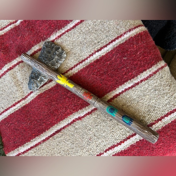 Vintage Other - Handcrafted ceramic vintage tomahawk with Colorful Accents decorative